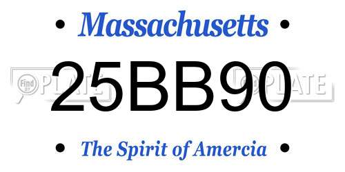25BB90 Massachusetts License Plate