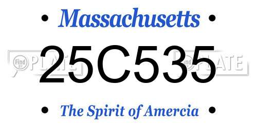 25C535 Massachusetts License Plate