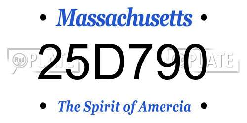 25D790 Massachusetts License Plate