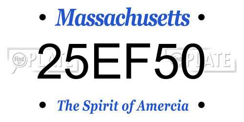 25EF50 Massachusetts License Plate