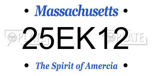 25EK12 Massachusetts License Plate