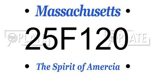 25F120 Massachusetts License Plate