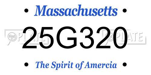 25G320 Massachusetts License Plate