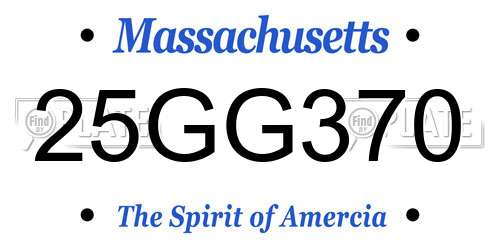25GG370 Massachusetts License Plate