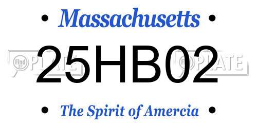 25HB02 Massachusetts License Plate