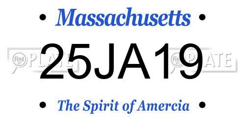25JA19 Massachusetts License Plate
