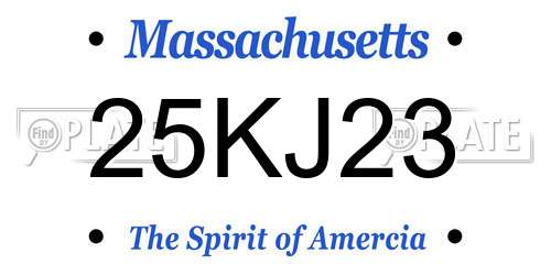 25KJ23 Massachusetts License Plate