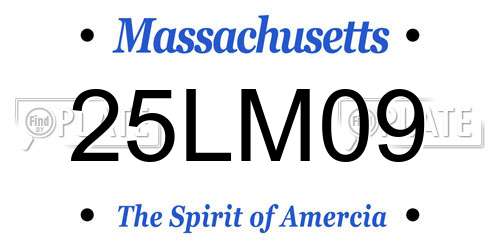 25LM09 Massachusetts License Plate