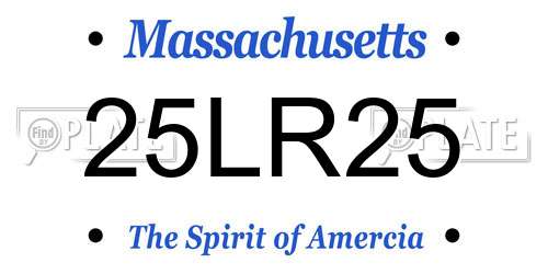 25LR25 Massachusetts License Plate