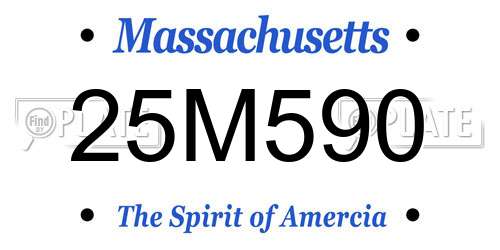 25M590 Massachusetts License Plate