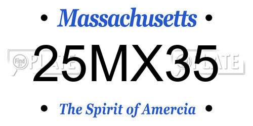 25MX35 Massachusetts License Plate