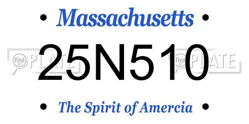 25N510 Massachusetts License Plate