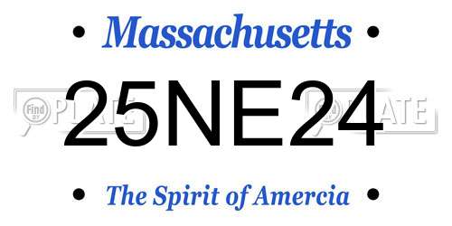 25NE24 Massachusetts License Plate