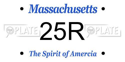 25R Massachusetts License Plate