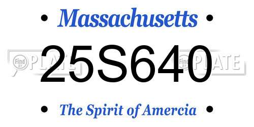 25S640 Massachusetts License Plate