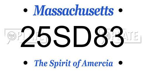 25SD83 Massachusetts License Plate