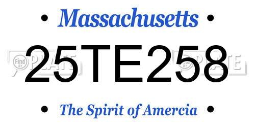 25TE258 Massachusetts License Plate