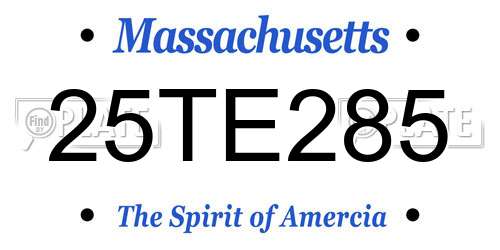 25TE285 Massachusetts License Plate