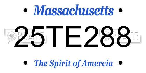 25TE288 Massachusetts License Plate