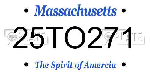 25TO271 Massachusetts License Plate
