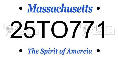 25TO771 Massachusetts License Plate