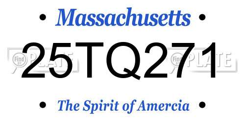 25TQ271 Massachusetts License Plate