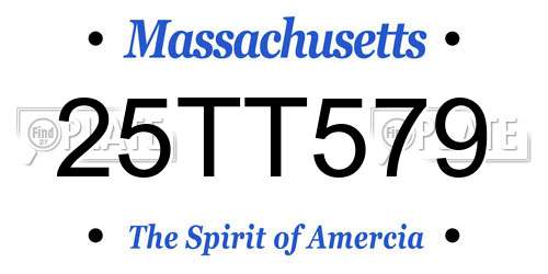 25TT579 Massachusetts License Plate