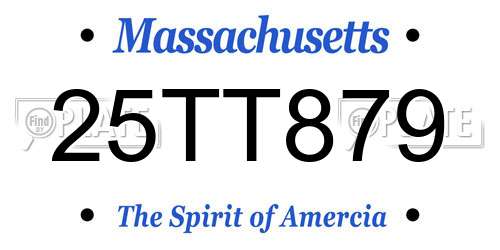 25TT879 Massachusetts License Plate