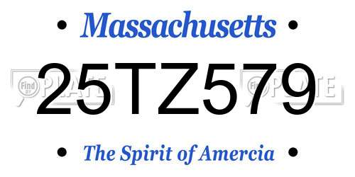 25TZ579 Massachusetts License Plate