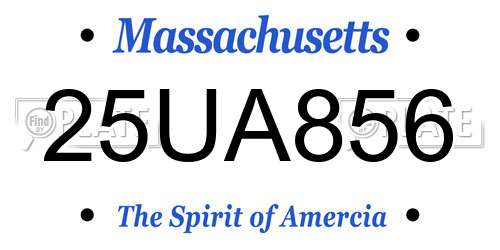 25UA856 Massachusetts License Plate