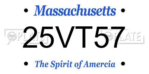 25VT57 Massachusetts License Plate