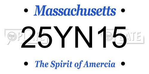 25YN15 Massachusetts License Plate