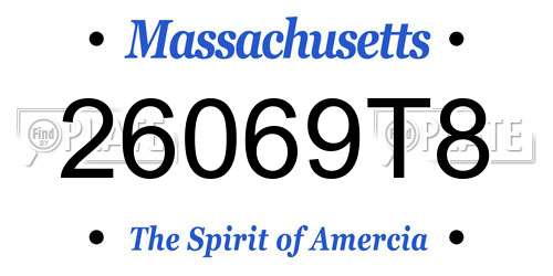26069T8 Massachusetts License Plate