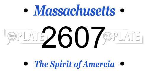 2607 Massachusetts License Plate