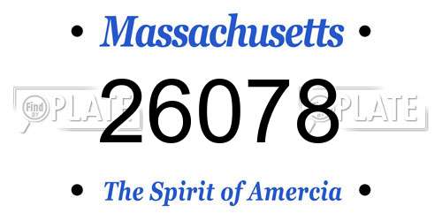 26078 Massachusetts License Plate