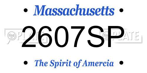 2607SP Massachusetts License Plate