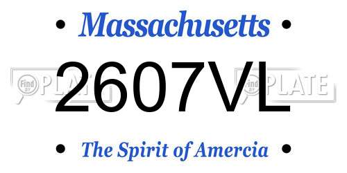 2607VL Massachusetts License Plate
