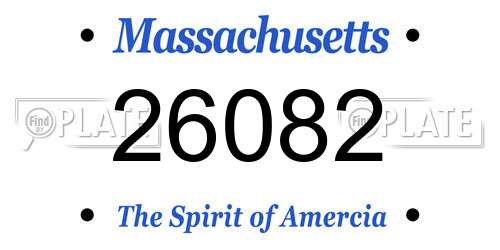 26082 Massachusetts License Plate
