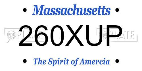260XUP Massachusetts License Plate