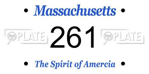 261 Massachusetts License Plate