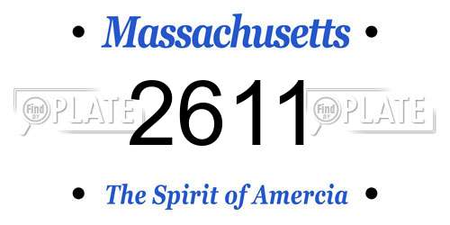 2611 Massachusetts License Plate