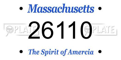 26110 Massachusetts License Plate