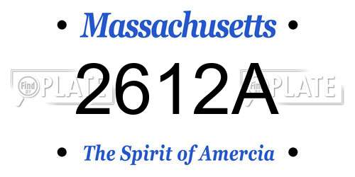 2612A Massachusetts License Plate