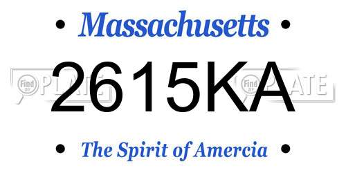 2615KA Massachusetts License Plate