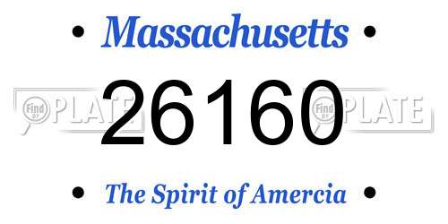 26160 Massachusetts License Plate