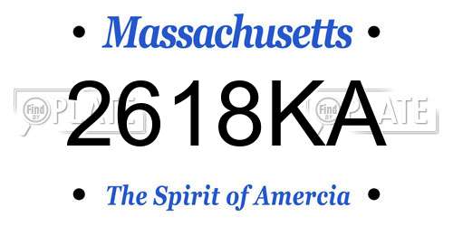 2618KA Massachusetts License Plate