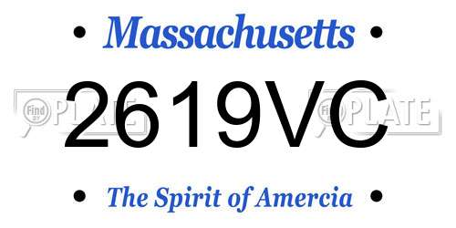 2619VC Massachusetts License Plate