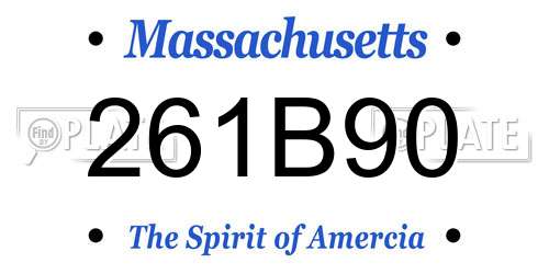 261B90 Massachusetts License Plate