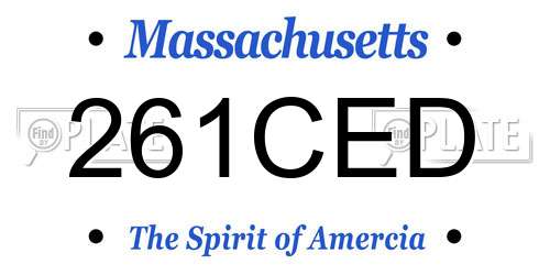 261CED Massachusetts License Plate