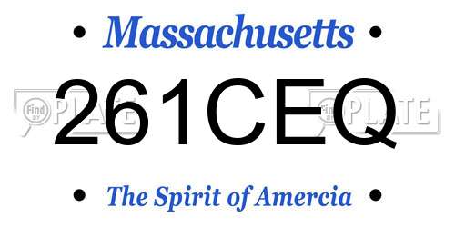 261CEQ Massachusetts License Plate